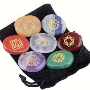 Juego de piedras 7 chakras grabadas