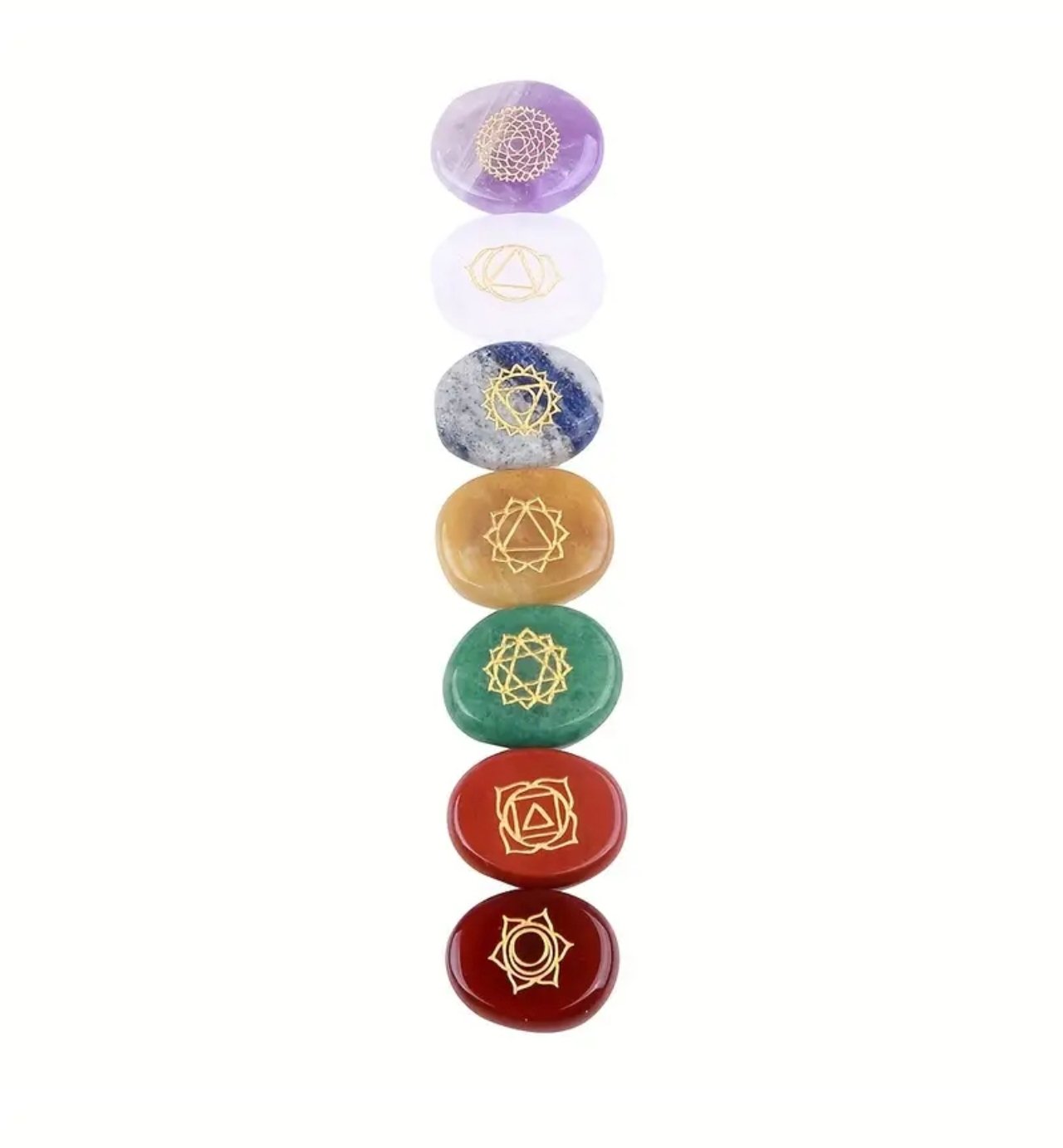 Juego de piedras 7 chakras grabadas - Imagen 2