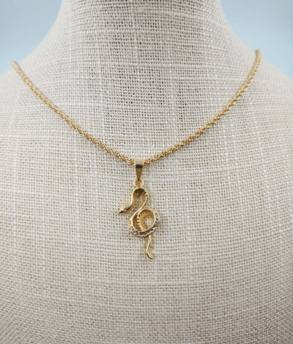Collar dije Serpiente bañado en Oro