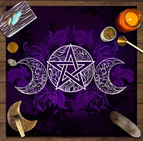 Paño de Tarot Triple Luna Diosa 49cm x 49cm