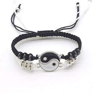 Par de pulseras Ying Yan cordon ajustable