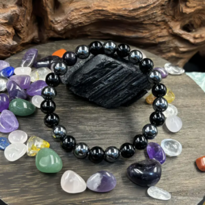 Pulsera combinada Obsidiana y Hematites 8mm