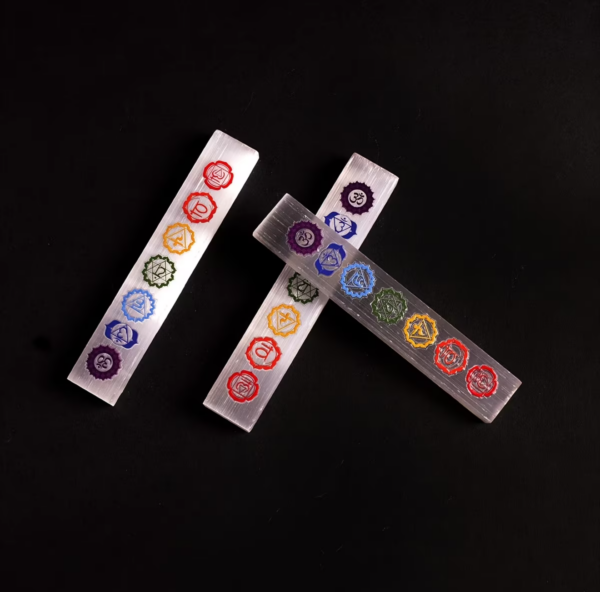 Barra de Selenita 7 chakras - 11cm x 2cm