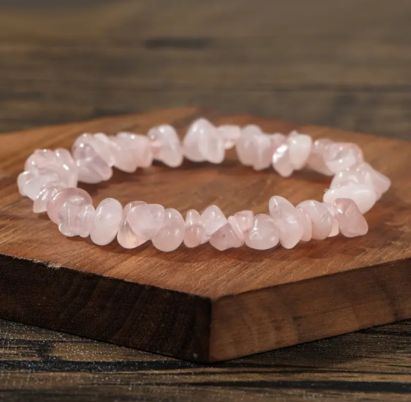 Pulsera elástica Cuarzo Rosa en escallas