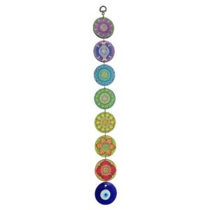 Colgante de pared 7 Chakras y Ojo turco 55cm largo