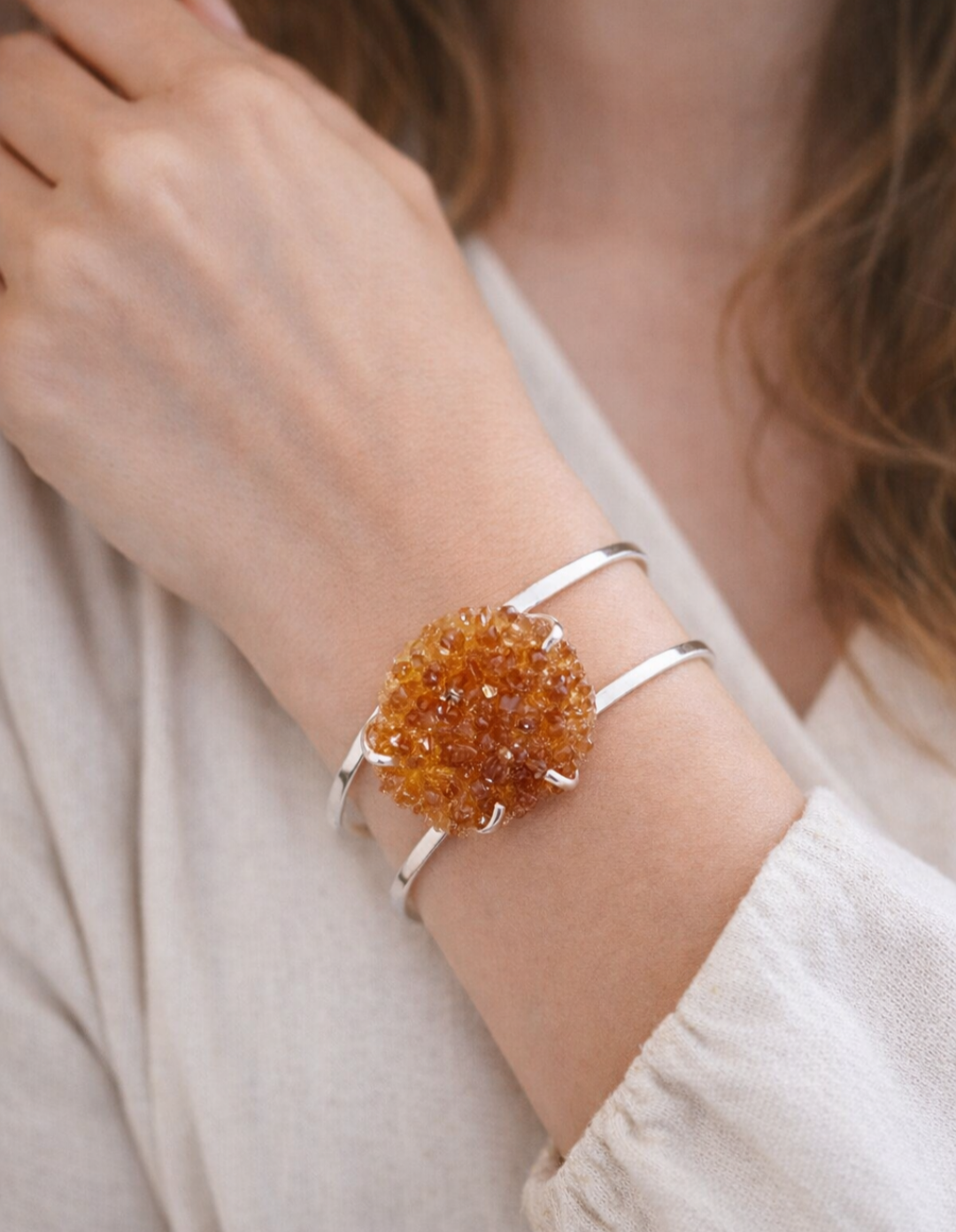 Pulsera ajustable Citrino energía y abundancia - Imagen 2