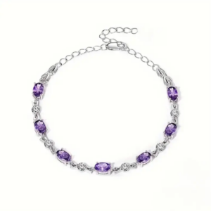 Delicada pulsera enchapada en plata con circonias