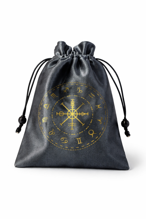 Bolsa de terciopelo Zodíaco para tarot color gris